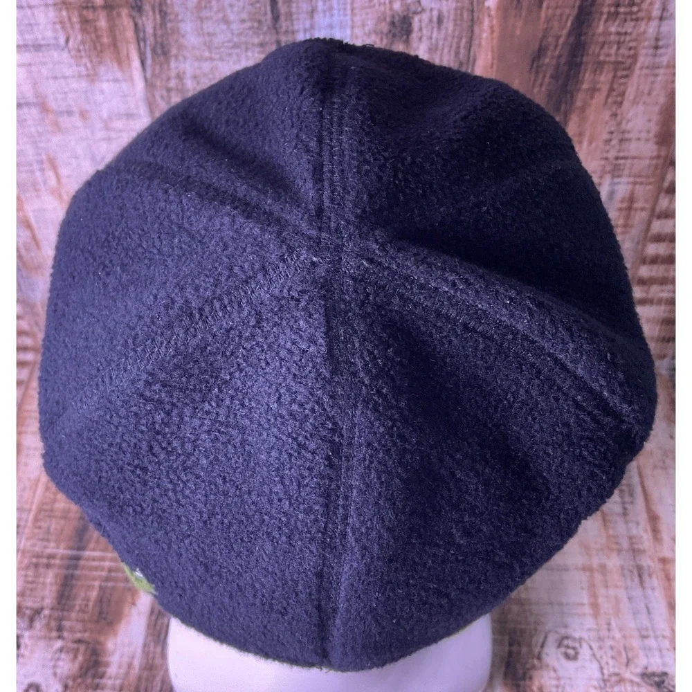 LL Bean Beanie Boys Large Green/Black Fleece Flame Print